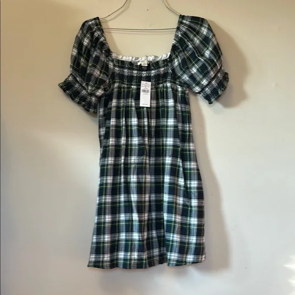 green emerald velvet dress Green Plaid Wool Swing Dress – Vintage Belted Midi Dress 5343 Green / XL